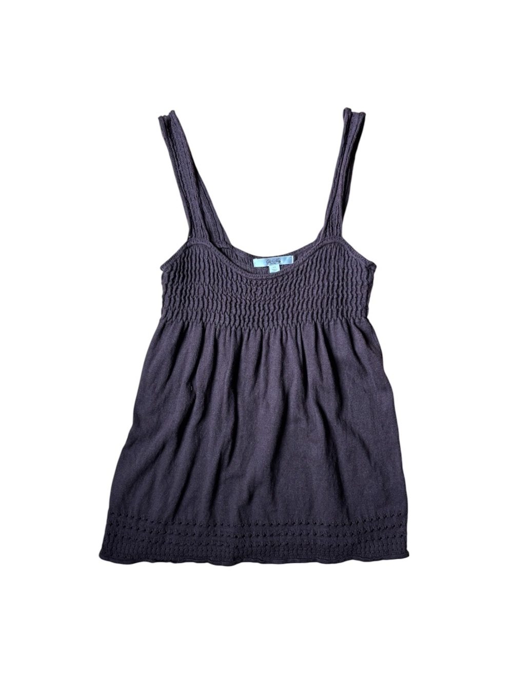 Vintage Y2K Old Navy Brown Knit Babydoll Tank Boho Bella Swan L